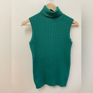 GAP Emerald Green Sleeveless Turtleneck Sweater Y2K
